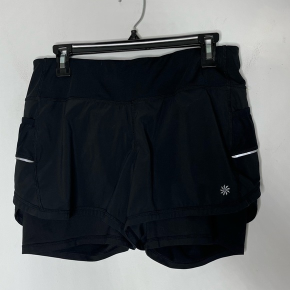 Athleta Pants - Athleta Size Medium Running Shorts Black Built in Shorts